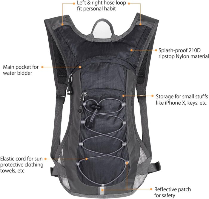 Unigear Hydration Pack Backpack with 70 oz 2L Water Bladder for Running, Hiking, Cycling, Climbing, Camping, Biking - Image 2