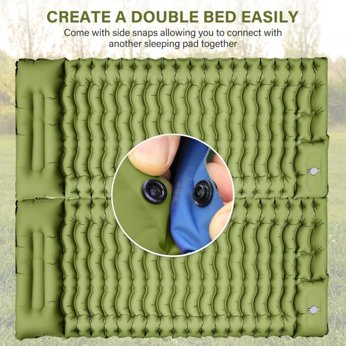Yuzonc Camping Sleeping Pad, Ultralight Camping Mat with Pillow Built-in Foot Pump Inflatable Sleeping Pads Compact for Camping Backpacking Hiking Traveling Tent - Image 4