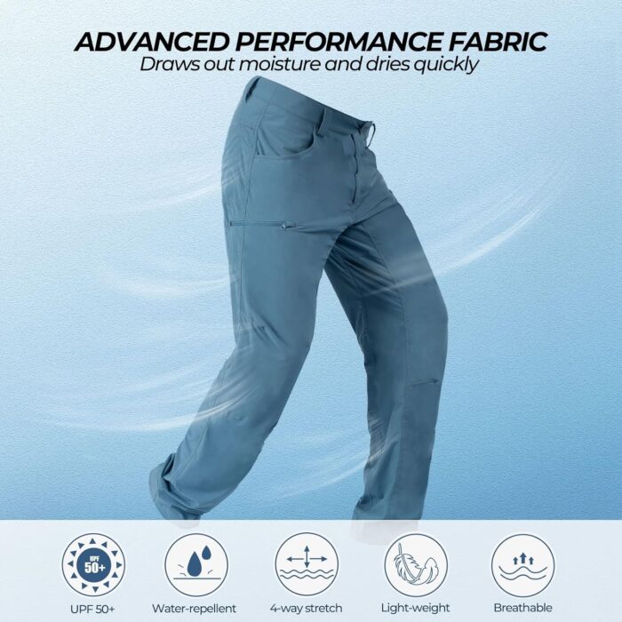 KastKing Wind Crest Fishing Hiking Pants, Water Repellent Lightweight Mens Travel Climbing Pants, UPF 50+ Stretch Material - Image 3