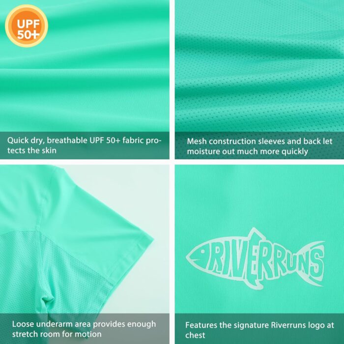 Riverruns Fishing T-Shirt Men’s UPF 50+ Sun Protection Fishing Shirt Short Sleeve Performance Tee #1006 - Image 3