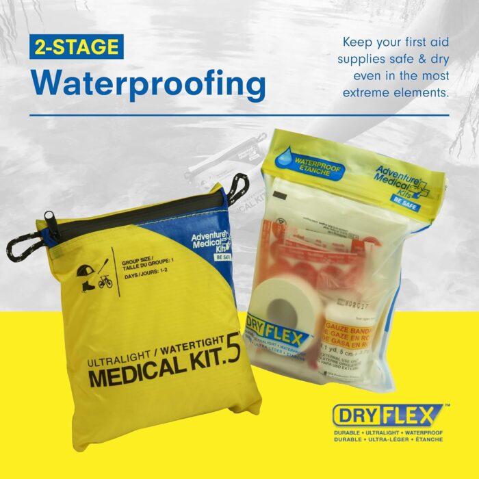 Adventure Medical Kit Ultralight/Watertight Medical Kit .5-1 Person, 1-2 Days - Includes Bandages, Blister Essentials & More - Perfect for Hiking, Biking & Climbing - Image 4