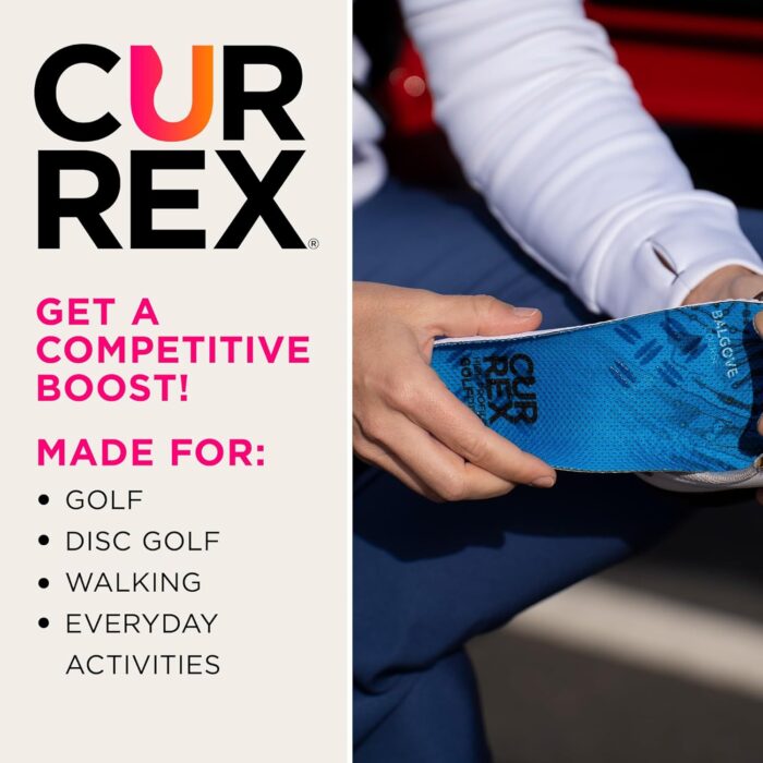 CURREX GolfPro Insoles for Golf Shoes – Arch Support Inserts to Improve Balance, Stability, Comfort & Performance, Help with Foot & Heel Pain Relief – for Men & Women – Medium Arch, Large - Image 4
