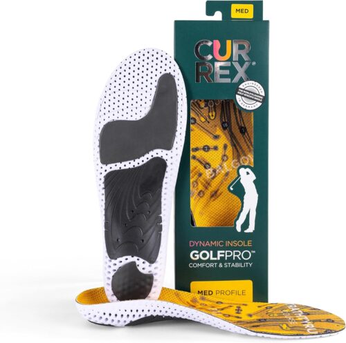 CURREX GolfPro Insoles for Golf Shoes – Arch Support Inserts to Improve Balance, Stability, Comfort & Performance, Help with Foot & Heel Pain Relief – for Men & Women – Medium Arch, Large