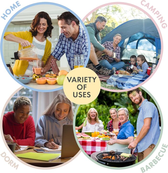FOODLE Wheat Straw Dinnerware Set - BPA Free & Safety Tested - Unbreakable, Microwave & Dishwasher Safe Dishes - Picnic, RV, Dorm, Camping Plates Cups and Bowls - Great for Kids & Adults - For 4 - Image 8