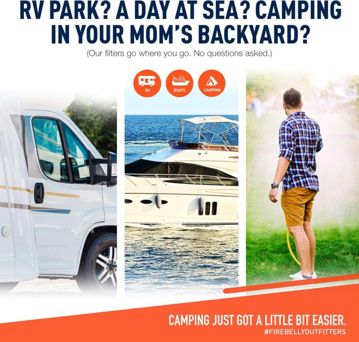 Firebelly Outfitter RV Water Filter, Pressure Regulator Kit - RV Essentials, Camper Accessories for Inside/Outside - Camping Must Haves - Inline Fresh Drinking Hose Filtration System Supplies - Image 3