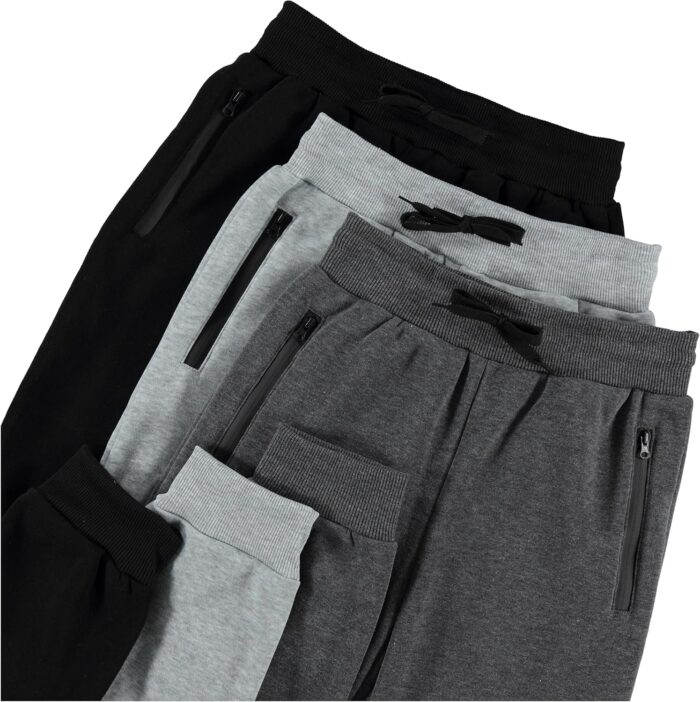PURE CHAMP 3Pk Boys Sweatpants Fleece Athletic Workout Kids Clothes Boys Joggers with Zipper Pocket and Drawstring Size 4-20 - Image 2