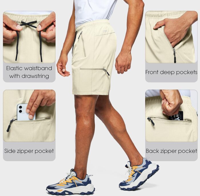 Viodia Men's Hiking Cargo Shorts Stretch Quick Dry Lightweight Shorts for Men Fishing Athletic Shorts with Pockets - Image 4
