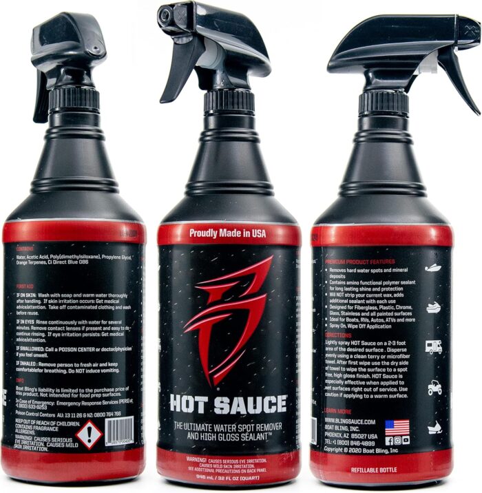 Boat Bling HS-0128 Hot Sauce Hard Water Spot Remover, Gallon Refill, for Boats, RVs, Powersport Vehicles and More, Black,1 Gallon - Image 4