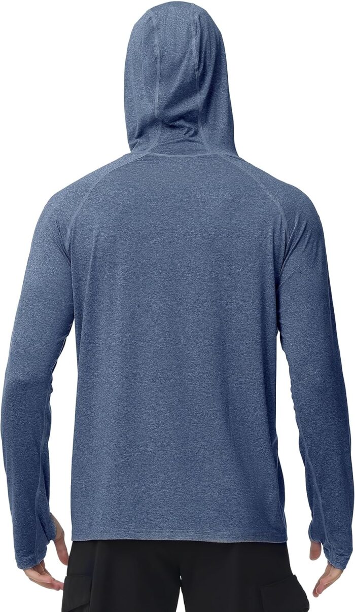 Roadbox Mens UPF 50+ Fishing Shirts, Long Sleeve UV Sun Hoodie, Hiking Running Swim Athletic Workout Shirt - Image 3