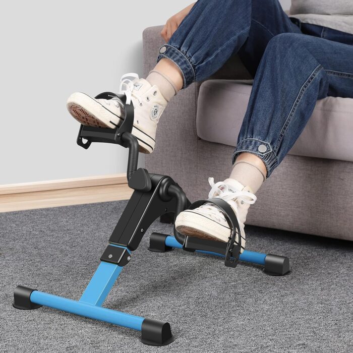 Folding Exercise Bike Pedal Exerciser Portable Desk Bike with LCD Display for Arms and Legs Workout - Image 9