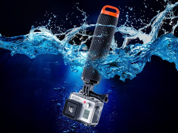 Floating Hand Grip Waterproof Monopod for GoPro Hero 13 12 11 10 9 8 7 6 5 4 3+ Session Black Silver Action Camera Handler & Handle Mount Accessories for Underwater Snorkeling & Water Sports (Orange) - Image 6