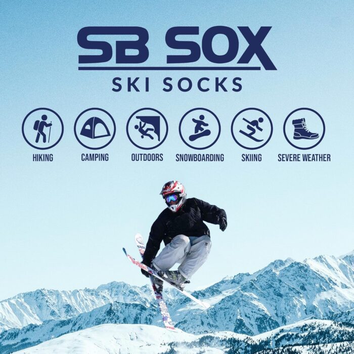 SB SOX Merino Wool Ski Socks for Men Women & Kids (2 Pairs) - Warm Thermal Socks for All-Day Winter Wear - Image 2
