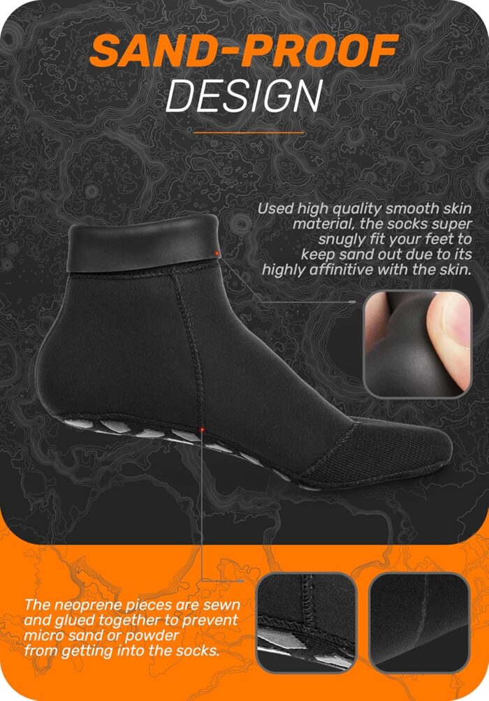CAPAS 2mm Neoprene Sand Socks, Beach Volleyball Sand Proof Outdoor Socks, Wetsuit Diving Water Socks Keep Warm for Men Women - Image 4