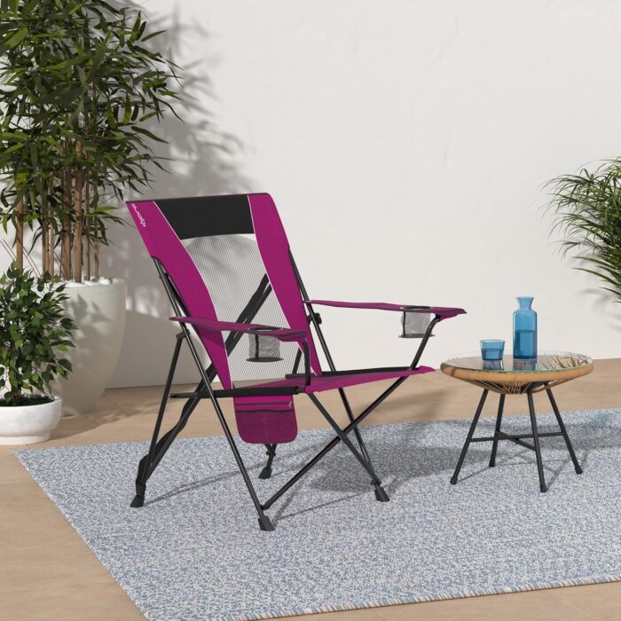 Kijaro Dual Lock Portable Camping Chairs - Enjoy the Outdoors with a Versatile Folding Chair for Sports, Lawn - Dual Lock Feature Locks Position – Hanami Pink - Image 2