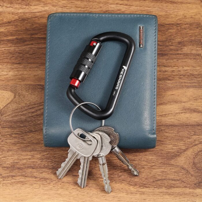 FresKaro 3inch 12kN-2698lbs Auto Locking Carabiner Clips, Solid D Shape, Heavy Duty 7075 Aluminum, Lightweight 1.09oz, Rust Proof, for Hammock, Hiking, Dog Leash, Keychain etc., Multi-Colors - Image 7