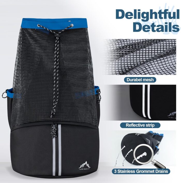 Scuba Diving Bag, XL Mesh Backpack for Scuba Diving and Snorkeling Gear & Equipment, Holds Mask, Fins, Snorkel - Image 5