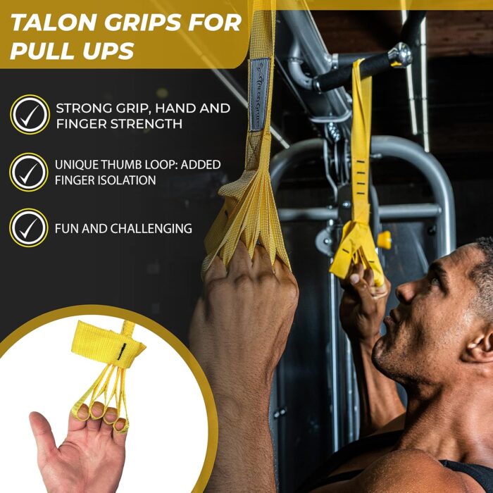 Core Prodigy Talon Pull Up Grip Strength Straps - Nylon Finger and Thumb Loops for Grip Training, Rock Climbing, Hand and Arm Strengthener - Image 3