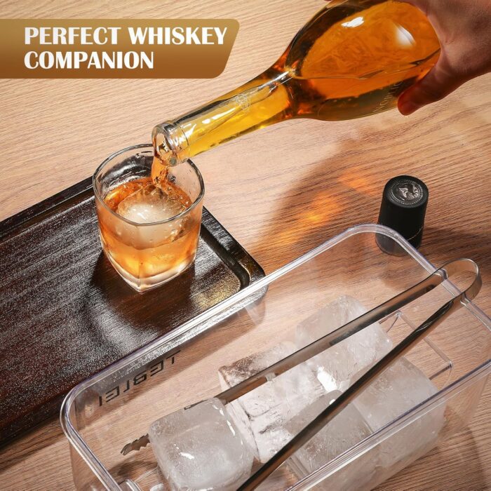 Ice Cube Tray with Lid and Bin, 16 Pcs Large Ice Cube Trays with Tongs, Ice Maker for Small Freezer, Kitchen Gadgets and Apartment Essentials, Easy-Release & Stackable - Image 4