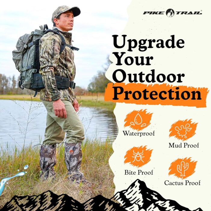 Pike Trail Adjustable Leg Gaiters - Lightweight, Waterproof - Leg Guards for Men & Women - Hiking Essentials Ideal for Hunting, Trekking & Fishing - 1 Pair - Image 6