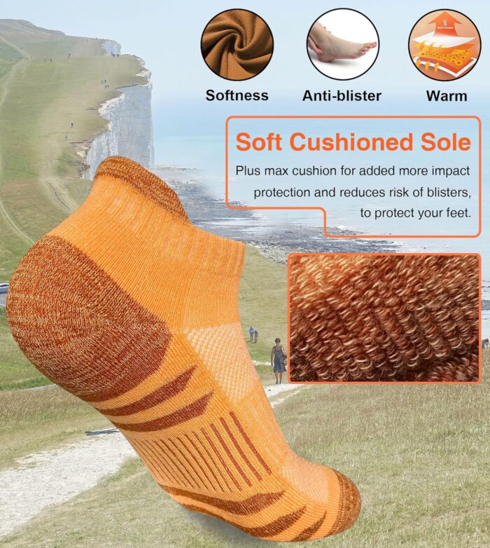 Womens Ankle Anti-blister Thick Cushioned Wicking Odor Resist Athletic Running Socks 5 Pairs - Image 2