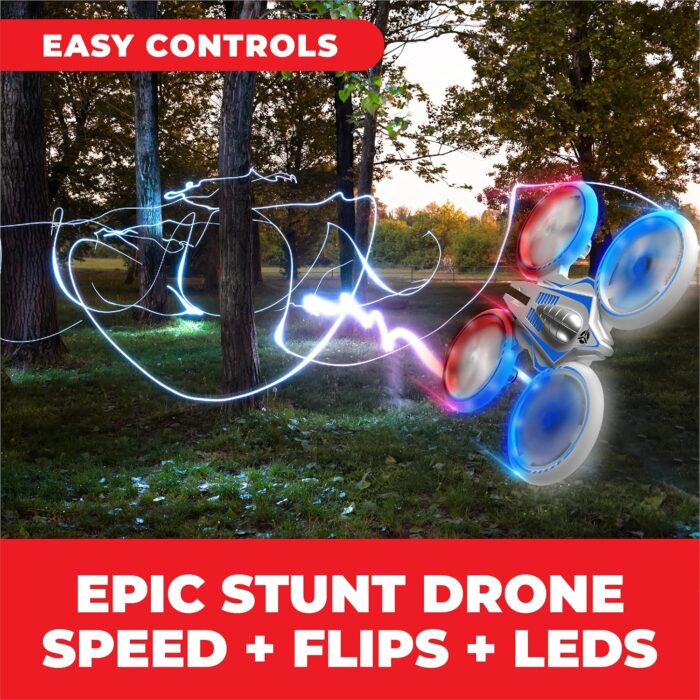 Force1 UFO 4000 Mini Drone for Kids - LED Remote Control Drone, Small RC Quadcopter for Beginners, 2.4GHz Remote Control, 360 Flips, 2 Speed UFO Flying Toy for Kids, 2 RC Toy Batteries - Image 2