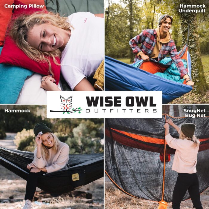 Wise Owl Outfitters Hammock for Camping Hammocks Gear for The Outdoors Backpacking Survival or Travel - Portable Lightweight Parachute Nylon - Up to 500lbs - Image 6