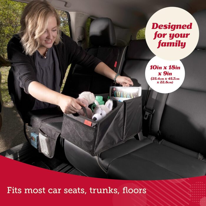 Lusso Gear Car Seat Organizer with Cup Holders for Front, Back, Passenger Seats, Truck and Van, 9 Auto Storage Compartments for Travel Organization of Trunk, Seats, Mobile Office (Gray) - Image 3
