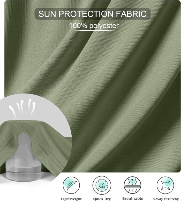 Pudolla Men's Sun Protection Hoodie UPF 50+ Fishing Hiking Shirt UV Shirts with Mask for Men Long Sleeve Lightweight - Image 5
