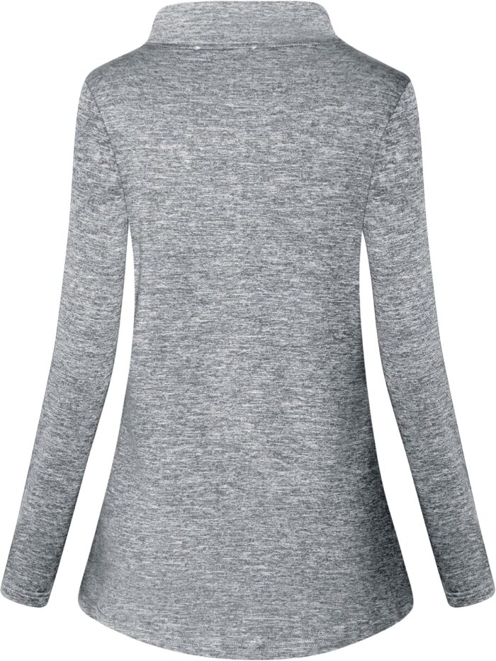 MOQIVGI Womens Long Sleeve Workout Tops Casual Sports Gym Yoga Running Half Zip Pullover - Image 2