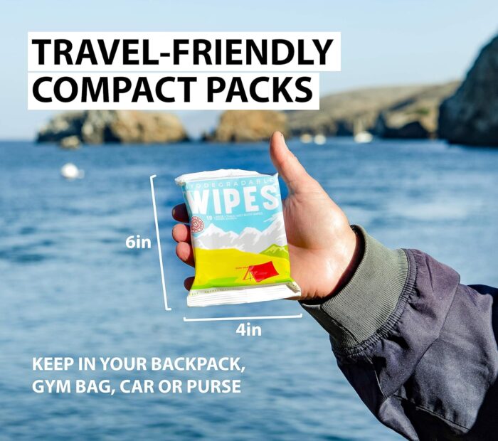 Bar-D Biodegradable Body Wipes with Tea Tree Oil & Aloe Vera - Refreshing Shower Wipes Great for Camping, Hiking, Post Workout and Travel (3-Pack, 10 Wipes/Pack) - Image 5