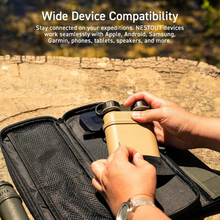 ELECOM NESTOUT Rugged Power Bank, 15000mAh Outdoor Charger, 32W USB-C Fast Charging PD, Waterproof IP67, Durable Shockproof, Battery Pack for iPhone Tablet Hiking Travel Camping (Beige, 15000mAh) - Image 11