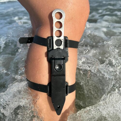 Dive Knife – 9" Scuba Diving Knife with Sheath and Leg Strap – Thigh Knife – Stainless Steel Fixed Blade Knife – Hunting Knives – Survival and Camping Gear