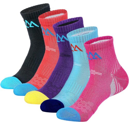 innotree Merino Wool Hiking Socks for Women Quarter Ankle Crew Thermal Cushion Moisture Wicking Socks,5 Pairs