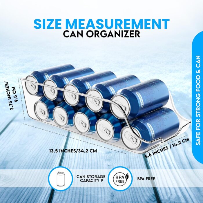 Utopia Kitchen Can Organizer For Pantry - Soda Can Organizer For Refrigerator - Can Storage Organizer Pantry, Fridge & Freezer Organization - Holds Food & Soup Can (Clear, Pack of 2) - Image 2