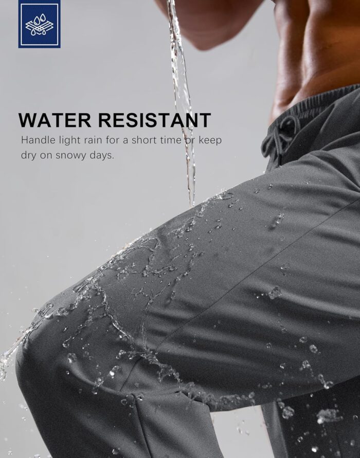 G Gradual Men's Fleece Joggers with Zipper Pockets Winter Warm Pants Water Resistant Athletic Workout Gym Sweatpants for Men - Image 5