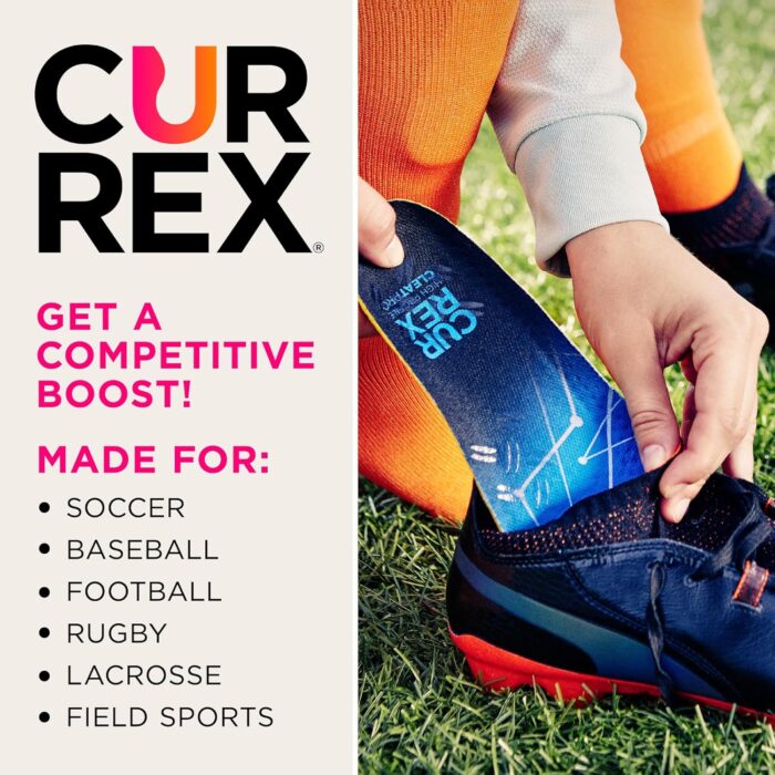 CURREX CleatPro Sport Insoles for Soccer Cleats, Football Cleats, & Field Sport Shoes – Stabilizing Inserts to Help Reduce Fatigue, Prevent Common Injuries – for Men, Women & Kids – High Arch, XS - Image 4