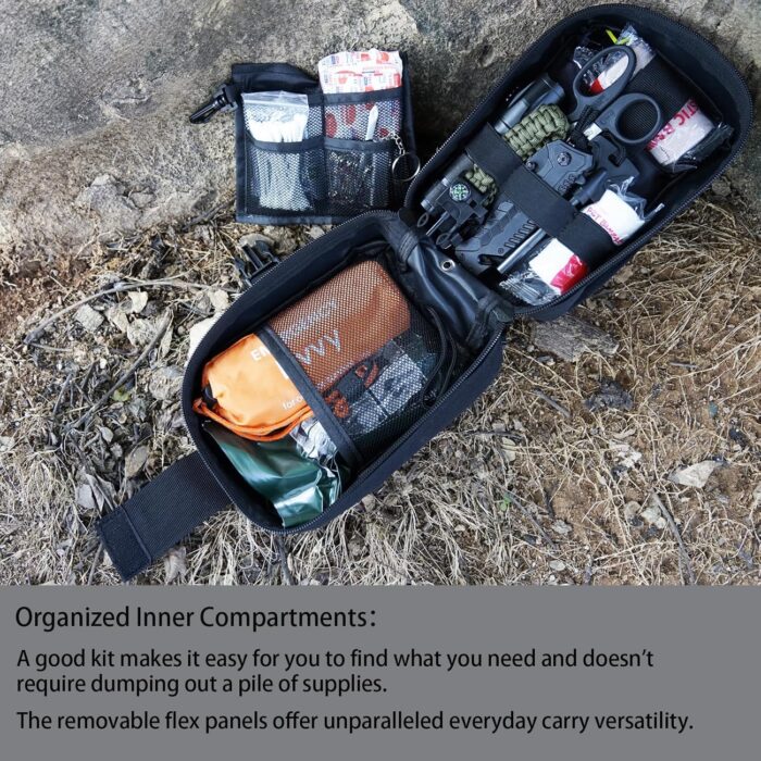 [New Upgrade] First Aid Kit, Survival Gear Outdoor Tactical Gear Set First Aid Kits Military Grade Molle System for Camper Travel Hunting Hiking and Adventures - Image 3