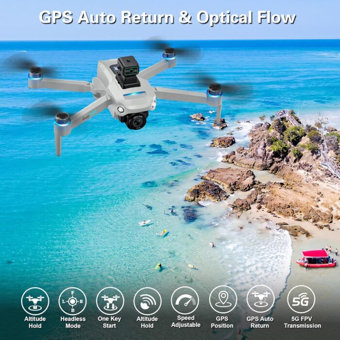 Drone with 4K UHD Camera for Adults,GPS RC Drone Brushless Motor,Upgraded Tablet Screen,Gimbal EIS, Smart FPV Foldable Quadcopter for Beginners, Auto Return, Follow Me, Waypoints, 60 Mins Flight Time,Gift, with Obstacle Avoidance - Image 4