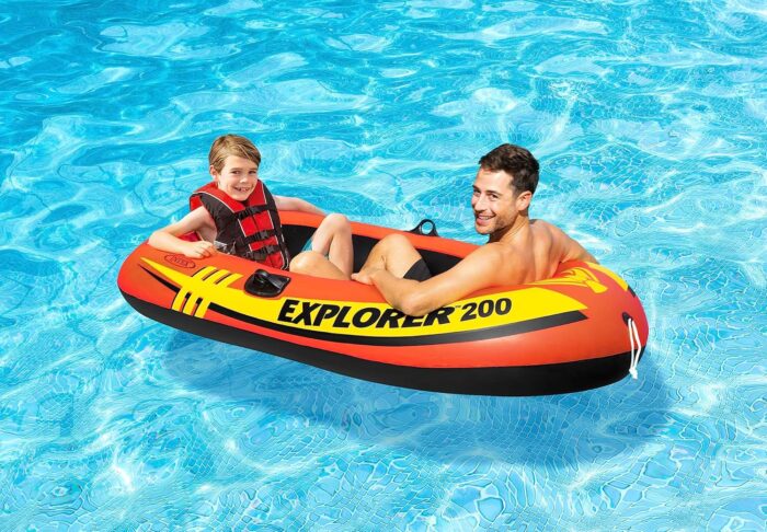 INTEX Explorer Inflatable Boat Series: Dual Air Chambers – Welded Oar Locks – Grab Handles – Bow Rope – Sporty Design - Image 5
