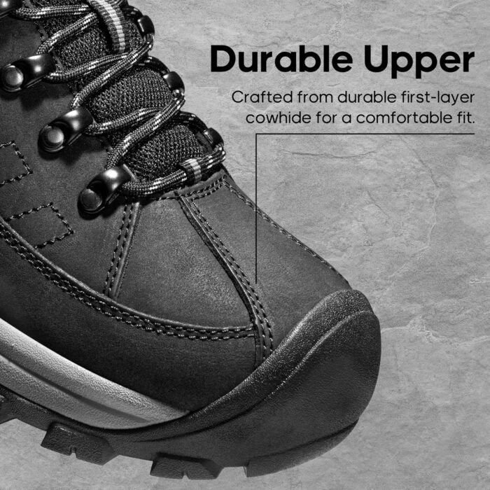 NORTIV 8 Men's Waterproof Hiking Shoes Non-Slip Trekking Trail Shoes Lightweight Durable Outdoor Work Shoes Bluff - Image 2