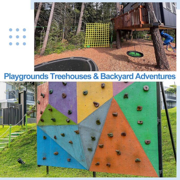 PATIKIL Rock Climbing Holds, Climbing Rock Wall Grips Play Set Climber with Single Holes for Playground Accessories Training Indoor Outdoor Tree - Image 5