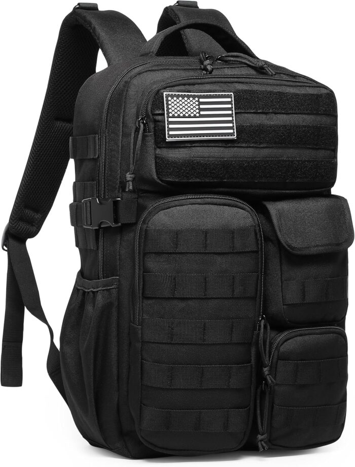 Wotony Tactical Backpack - Military waterproof backpack with multiple pockets and tactical gear for the outdoors (Black, 30L) - Image 3