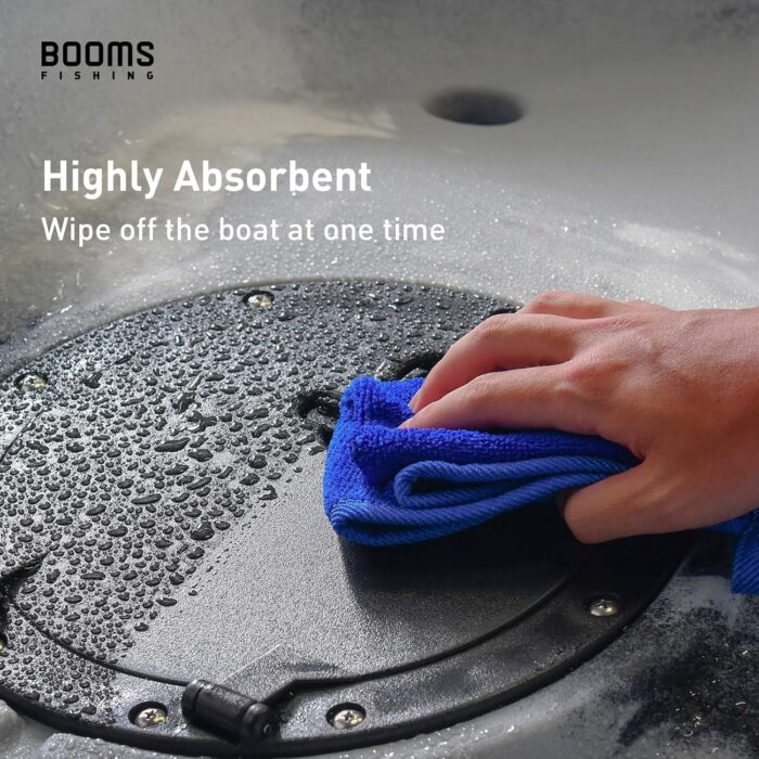 Booms Fishing B0T Microfiber Fishing Towel with Clip, 3 Pack Blue - Image 2