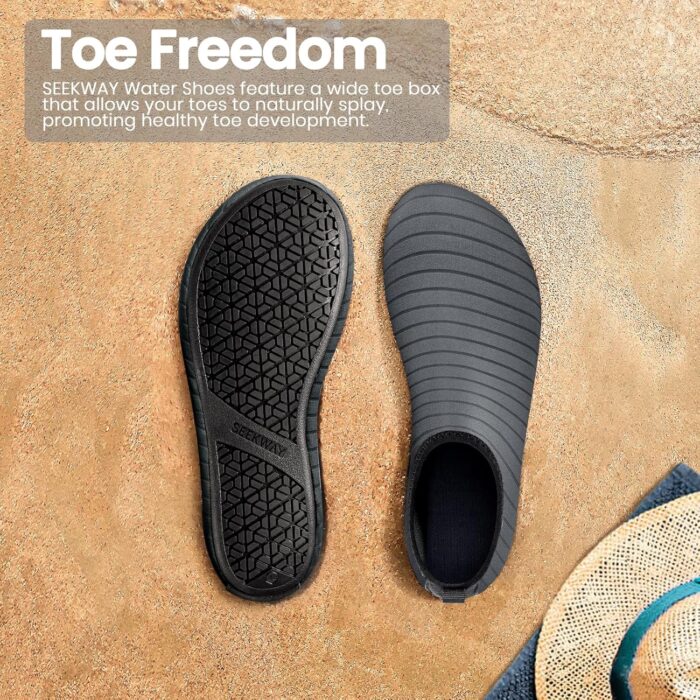 SEEKWAY Water Shoes Women Men Adult Quick-Dry Aqua Socks Barefoot Non Slip for Beach Swim River Pool Lake surf Black SK002(U) - Image 5