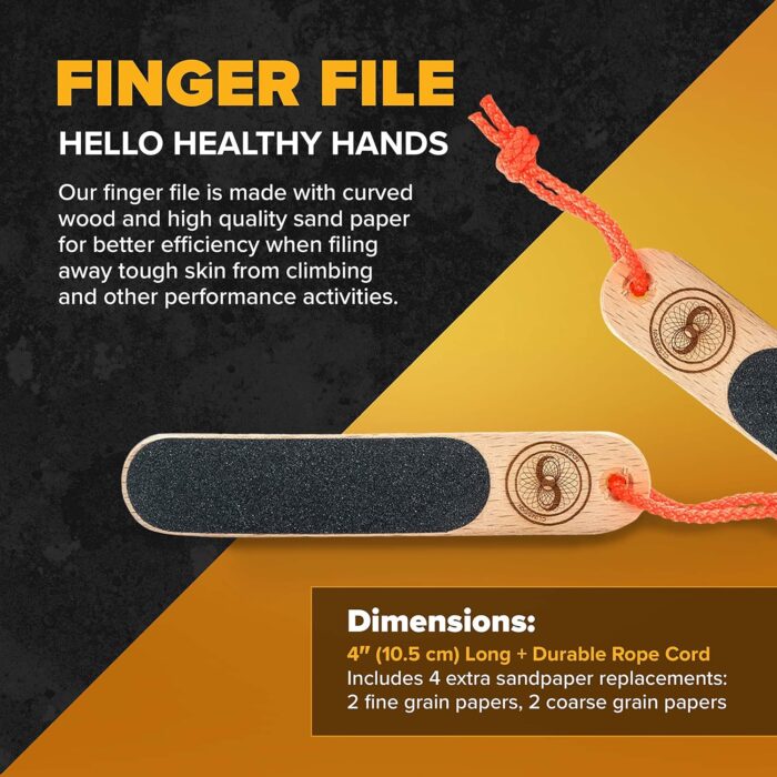 Double Sided Hand & Finger File - Pocket Sized for Travel - for Flappers, Rips, Cracks - Strong Smooth Hands - Great for Gym, Rock Climbers - Image 2