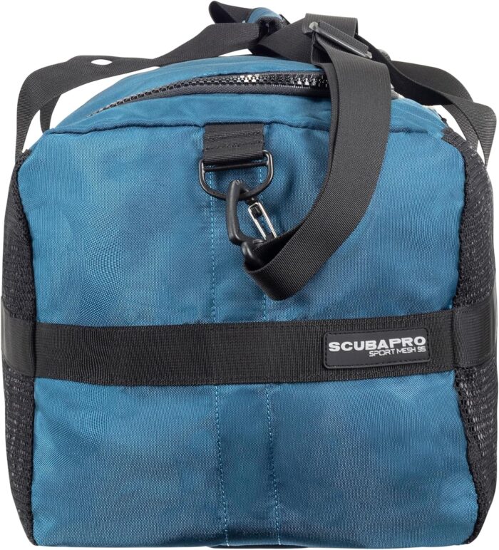 SCUBAPRO Sport 95 Mesh Dive Bag with Double Duffel Straps and Adjustable Shoulder Strap for Scuba Diving Gear, Denim Blue Color Fabric - Image 3