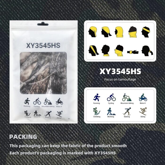 Camo Balaclava Face Mask with Mesh Breathable Holes for Man and Women-Huning Fishing Sking Windproof UV Protection - Image 7