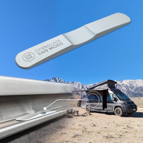 OpenGlass Van Mods Sliding Door Stopper - Universal Fit for Sprinter, Promaster, Transit & Campervans - High-Grade Aluminum Van Door Stop, Van Accessories for Privacy w/Easy DIY Install w/All Tools
