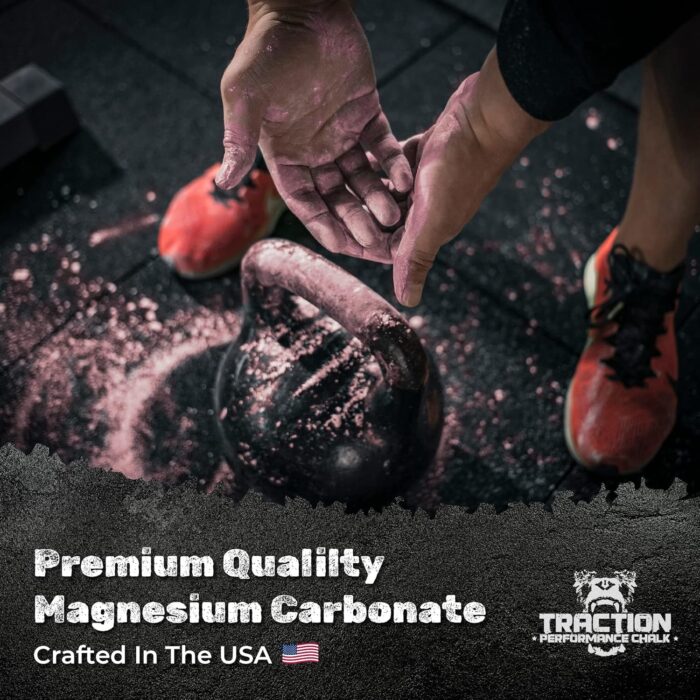 Traction Performance Colored Gym Chalk | Powder Chalk for Gymnastics, Rock Climbing, Weight Lifting & Workouts - Firm Grip Soft Chalk Lifting Powder in Vibrant Colors - Made in USA | 8 oz. - Image 5
