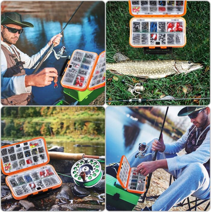 TOPFORT 187/343pcs Fishing Accessories Kit, Organized Fishing Tackle Box with Tackle Included, Fishing Hooks, Fishing Weights Sinkers, Fishing Gear and Equipment, Fishing Gift for Men - Image 6